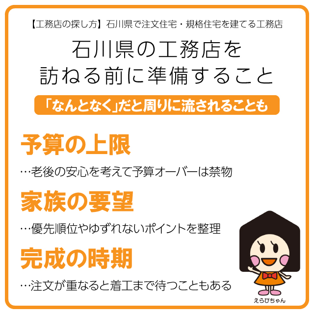 【工務店の探し方】石川県で注文住宅・規格住宅を建てる工務店 石川県の工務店を訪ねる前に準備すること